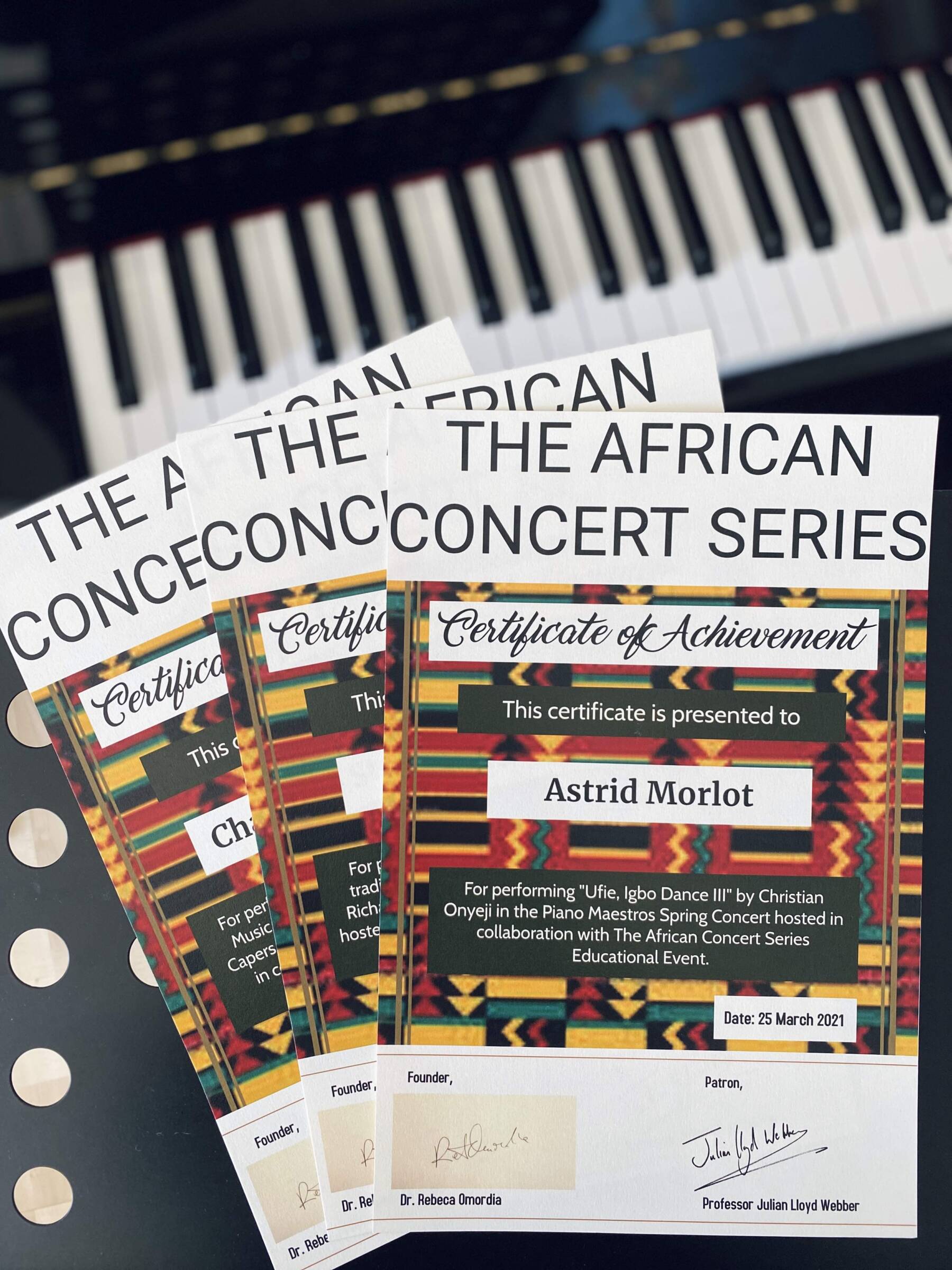 Concert pianist Rebeca Omordia, founder of the African Concert Series London, visited our Spring Concert to tell us about African culture through its music.