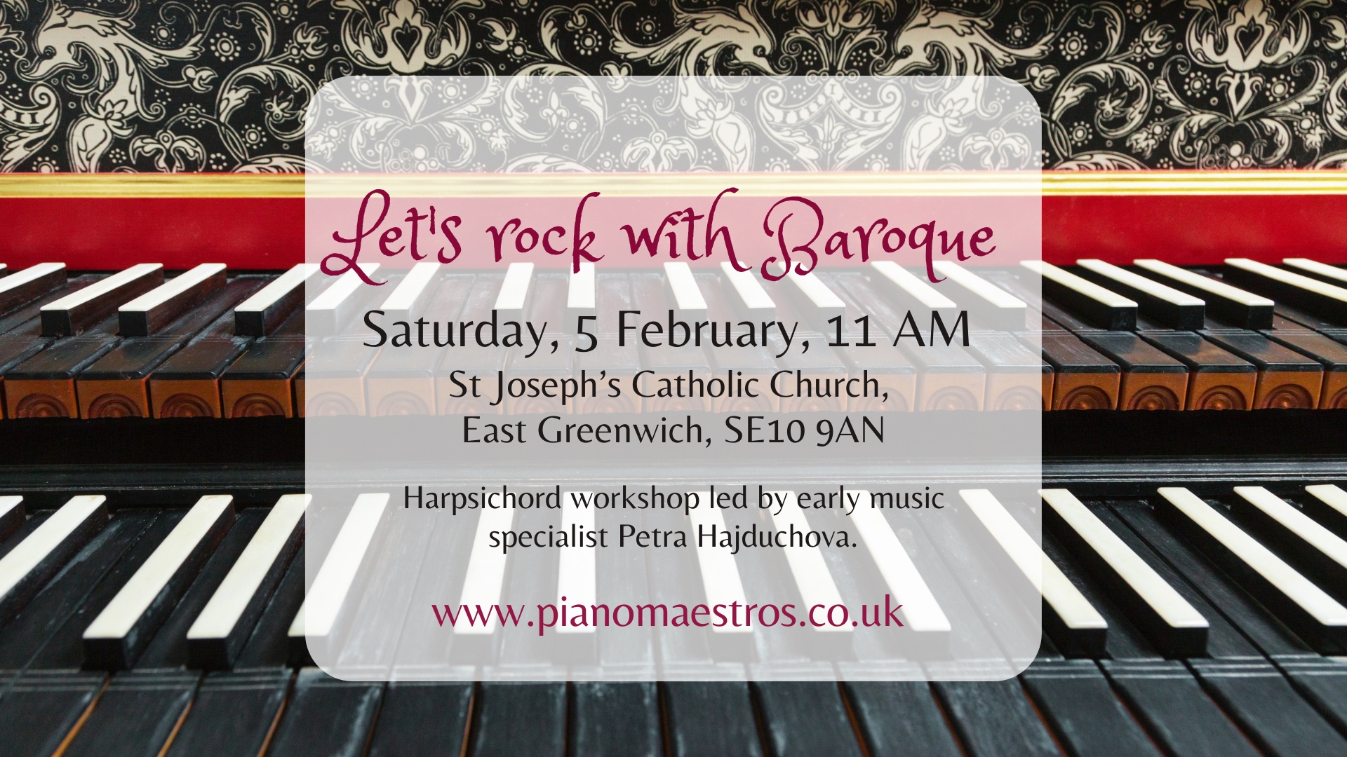 Join us for an interactive workshop on baroque music, and learn all about the big brother of piano - the harpsichord.